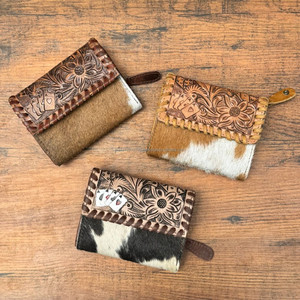 กระเป๋าคลัทช์หนังวัวแท้สำหรับผู้หญิงกระเป๋าเงินใบเล็กมีสไตล์ดีไซน์เนอร์แนวตะวันตกกระเป๋าใส่บัตรแบบบางหนังวัวแท้ขายดี - Product Image 3