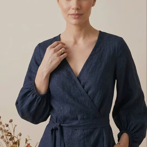 Robes décontractées bohèmes neuves pour femmes, magnifiquement brodées, en lin ukrainien de qualité supérieure, manches longues, longue robe Vestido - Product Image 1