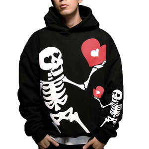 Sudaderas con Capucha de Algodón Grueso de 360 GSM, Corte Regular, con Estampado Puff, para Hombre, Estilo Urbano, Sudaderas con Capucha con Estampado Puff, OEM/ODM - Product Image 6