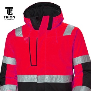 Veste de sécurité réfléchissante unisexe pour l'hiver, Softshell haute visibilité, classe 1 ANSI, LED clignotante, imperméable, polyester, vêtements de travail routier, sécurité - Product Image 5