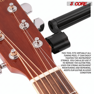 Enrollador de Cuerdas de Guitarra Profesional de 5 Núcleos, 5 Herramientas para Quitar Pernos de Puente, Enrollador de Cuerdas para Instrumentos de Cuerda, Accesorios para Guitarra - Product Image 2