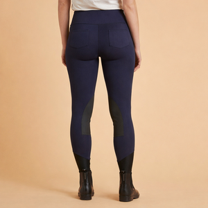Leggings de equitación para mujer – Azul marino claro |   Leggings de equitación de cintura alta con parche en la rodilla - Product Image 3
