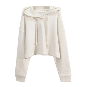 เสื้อฮู้ดครอปท็อปผู้หญิงสไตล์วินเทจ ผ้าฟลีซนุ่ม แขนยาว สวมใส่สบาย สตรีทแวร์ลำลอง มีฮู้ดเก๋ไก๋ เหมาะสำหรับใส่ทุกวัน - Product Image 1