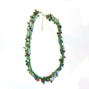 Collar de Cuentas de Ganchillo con Piedras Naturales Redondas Multicolor, Joyería Étnica de Lujo Artesanal India, Ideal para Fiestas, Mejor Precio al por Mayor - Product Image 2