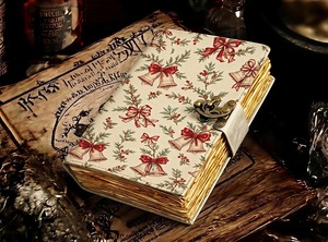 Christmas Leather Journal Festive Bells Floral Diary - Product Image 3