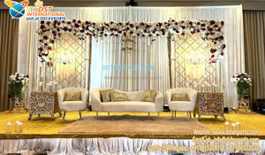 New Designer <b>Gold</b> Metal Candle Wall for Weddings Glitzy Stage <b>Backdrop</b> Setup Prettiest Candle Walls - Product Image 6
