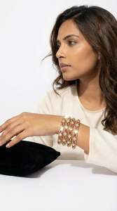 Antique Alloy Oval Design Gold Plated 4 <b>Bangle</b> <b>Set</b> Traditional Luxury Choodi Bridal Wedding Accessories Classic Women's Ethnic - Product Image 4