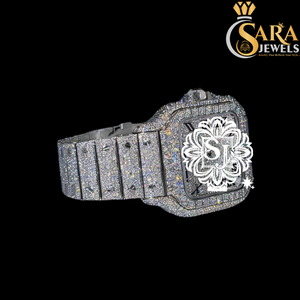 Reloj de lujo de la mejor calidad con pavé romano, movimiento automático cuadrado, Diamante tachonado con moissanita, 40mm, cristal analógico completo, moda antigua - Product Image 2