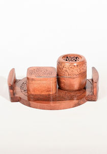 Vente chaude Ovale Bakhoor Boîte Brûleur Plateau Ensemble Économique Bois Matériel Bougeoirs Suivant La Dernière Tendance - Product Image 6