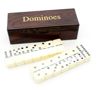 Juego de dominó doble seis con fichas de madera, juego de mesa clásico de estrategia para diversión en fiestas familiares - Product Image 1