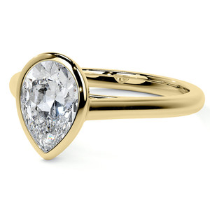 Anillo Solitario con Diamante Cultivado en Laboratorio en Forma de Pera, Chapado en Oro Blanco de 14K y 18K, con Engaste Pequeño, para Compromiso, Ideal para Mujeres y Chicas, para Fiestas - Product Image 4