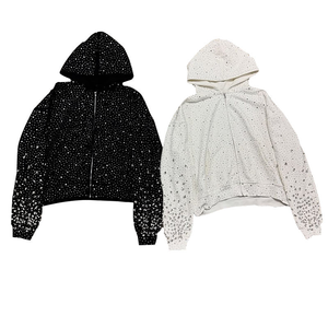 Sudadera con Capucha Unisex Extra Grande con Pedrería, Tejido Frontal, Informal, para Otoño, 100% Algodón, Forro Polar, Secado Rápido, Impermeable, para Hombre, Económica - Product Image 4