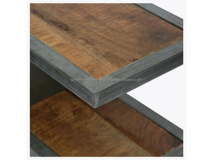 Table d'appoint industrielle moderne en forme de C avec structure métallique et plateau en bois, table de chevet, table d'appoint de canapé pour salon et chambre 2026 - Product Image 5