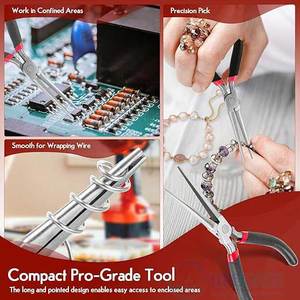 Needle Nose Long Nose <b>Pliers</b> Serrated Jaw Stainless Steel Jewelry Making Tool Wire Bending <b>Small</b> Object Gripping Precision - Product Image 6