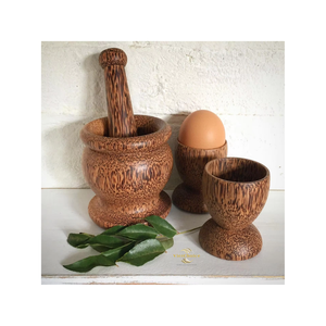 Handcrafted Coconut Wood Mortar and Pestle Premium Kitchen <b>Herb</b> <b>Grinder</b> for Global Wholesale Market - Product Image 4