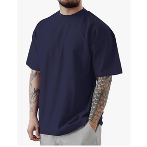 เสื้อยืดผู้ชายแบบหลวม น้ำหนัก 200 กรัม ใหม่ ขายส่ง ผลิตจากผ้าฝ้าย 100% รับสกรีนโลโก้จากบังกลาเทศ - Product Image 1