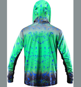 Quick Dry 50 Waterproof Breathable Lightweight Digital Print Polyester Spandex Front Men's Pullover Fishing Hoodie <b>Face</b> Mask - Product Image 5
