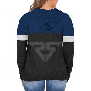 Venta al por mayor de ropa de invierno para mujer, Sudadera con capucha de manga larga con bloques de colores, jersey con estampado de logotipos, sudaderas con capucha personalizadas - Product Image 2