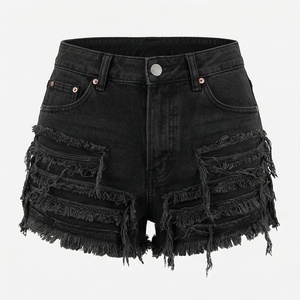 กางเกงยีนส์ขาสั้นผู้หญิง ดีไซน์ทันสมัย ผ้าฝ้ายเดนิม สีสันปรับแต่งได้ แต่งพู่ ซิป กระเป๋าเก๋ๆ ทรงบูตี้ เซ็กซี่ แฟชั่นฤดูร้อน - Product Image 1