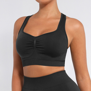 Yoga Wear Sports Fitness <b>Bra</b> Front Adjusted Straps Style Breathable Wireless Support High <b>Stretch</b> Activewear Crop - Product Image 2