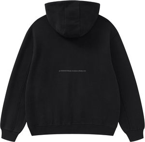 เสื้อสเวตเตอร์ผู้ชายมีฮู้ดแบบสวมหัวมีซิปโอเวอร์ไซส์ผ้าฝ้าย100% โลโก้ออกแบบได้ตามที่ต้องการ - Product Image 2