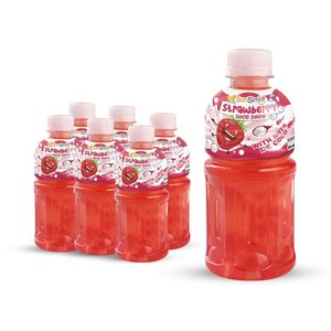Meilleur prix de gros de l'usine de boissons : Boisson au jus de litchi et nata de coco Sun Smile, emballée en bouteilles en verre, marque vietnamienne - Product Image 1