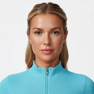 Ensemble de vêtements de sport pour femmes, 2 pièces, haut à manches longues avec fermeture éclair, leggings taille haute, vêtements de sport pour la gym et le yoga - Product Image 5
