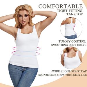 Wholesale Ladies Tank <b>Top</b> square Neck Waist Trainer Shaper Bodysuit <b>Tops</b> for Woman Seamless Vest Women Slimming - Product Image 3