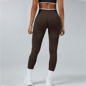 Leggings Deportivos de Cintura Media para Mujer, Pantalones de Yoga sin Costuras, Elásticos, para Gimnasio, Fitness, Entrenamiento, Diseño Sólido, para Correr, Spandex/Poliéster - Product Image 3
