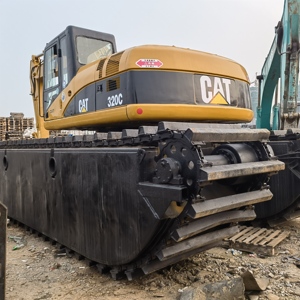 Used 320C Amphibious Excavator for Cheap Price 20tons CATT 320C Excavator Customizable telescopic pontoons Amphibious Excavator - Product Image 2