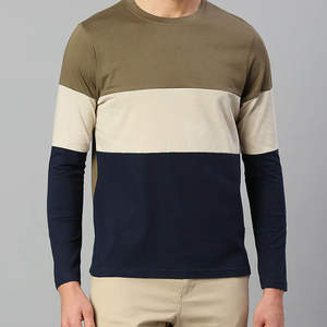 T-shirts pour hommes à manches longues 100% coton, double couleur, personnalisables, respirants, écologiques, pour le fitness, OEM - Product Image 2