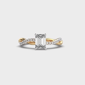 14K Yellow Gold IGI Certified Lab Grown CVD Emerald Cut 1CT <b>Diamond</b> <b>Ring</b> 0.4CT Side Stones VS1 F Luxury Bridal Engagement - Product Image 1