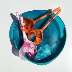Handmade Collection Resin <b>Salad</b> Servers Set Spoon Fork Marble Texture Eco-Friendly Manual <b>Salad</b> <b>Tools</b> - Product Image 2