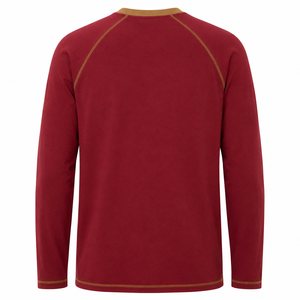 Custom Men's Long Sleeve Henley Shirt <b>Raglan</b> Sleeve Contrast Color Casual Cotton T-shirt Sports Wear Slim Fit Pullover Male <b>Tops</b> - Product Image 5