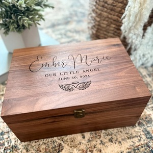 Infant Loss Keepsake Box Baby <b>Memorial</b> Personalized Condolence <b>Gifts</b> Wooden Eco-Friendly Home Decor - Product Image 2