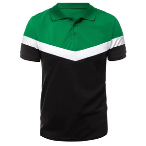 Camiseta de Hombre, 100% Algodón, Transpirable, de Manga Corta, Tejida, Informal, Diseño Verde, Negro y Blanco - Product Image 1
