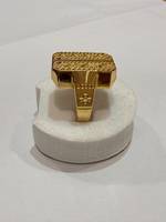 Bague de fiançailles en laiton pour homme, plaquée or 18 carats, style vintage géométrique, bijoux de mode, cadeau de mariage, produit artisanal en gros