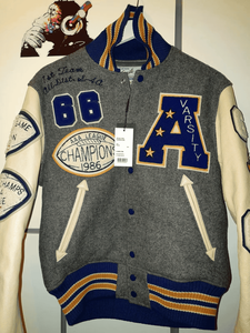 Chaqueta Varsity Personalizada de Primera Calidad con Logotipo Bordado, Mangas de Cuero, Chaqueta Varsity de Lana con Letras, Chaqueta de Béisbol para Hombre - Product Image 3