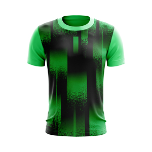 Men's Heavyweight <b>Knitted</b> Short Sleeve O-Neck <b>Tie</b>-Dye Printed Front Normcore Minimalist Sports T-Shirts for Active Lifestyles - Product Image 3