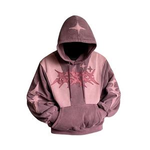 2024 venta completa suéter bordado desgastado sin dobladillo sudaderas con capucha para hombres marca privada sudaderas con capucha de alta calidad - Product Image 1