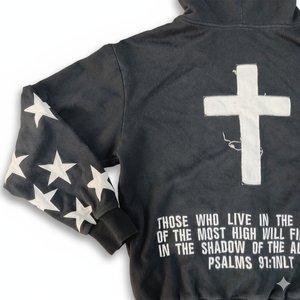 Customized Logo Digital Printed with embroidery Zipper-Up Hoodies for men 100% cotton fleece 450gsm - Product Image 4