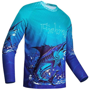 Camiseta de Pesca Personalizada OEM con Transferencia de Calor, 100% Poliéster, Transpirable, de Secado Rápido, con Protección UV y Logotipo - Product Image 4