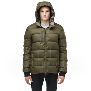 แจ๊กเก็ตขนเป็ดแขนยาวคอปกตั้งสีเบจแจ็กเก็ตขนเป็ดสำหรับฤดูหนาวของผู้ชายตามสั่งแบบ2022 - Product Image 6