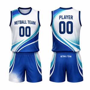 Conjunto de Uniforme de Netball Sublimado Lavado Personalizable, Transpirable, Antibacteriano, que Absorbe la Humedad, Talla Grande, Jersey de Equipo 100% - Product Image 1