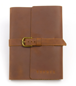 Refillable Leather <b>Notebook</b> with Buckle Personalized with Name Size <b>A5</b> - Product Image 1
