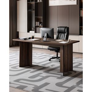 Scrivania Direzionale Moderna Grande Rettangolare, Capacità 250LB, Connessione Cavi in Legno, Resistente - Product Image 2