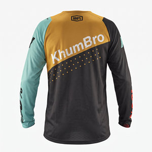 เสื้อปั่นจักรยานแขนยาว KhumBro สีดำทองเขียวอมฟ้า ชุดปั่นจักรยานเสือภูเขา ระบายอากาศได้ดี แห้งเร็ว ผลิตจากโพลีเอสเตอร์ผสมสแปนเด็กซ์ - Product Image 4