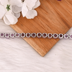 Luxury Purple Amethyst Tennis Bracelet Handmade 925 <b>Silver</b> Unisex Jewelry <b>for</b> Wedding Party & Gift - Product Image 4