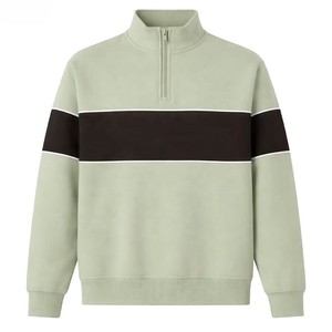 บริการ OEM เสื้อสเวตเชิ้ตผู้ชายแบบซิป 1/4  ผ้าฝ้าย 100% ตัดเย็บตามสั่ง ทรงหลวม เสื้อผ้าผู้ชาย - Product Image 3