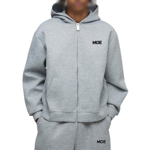 Heavyweight Cotton Fleece Zip Hoodies and Jogger Sets Men Relaxed Fit Streetwear Tracksuit for OEM Wholesale Brands - Product Image 5